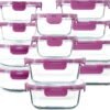 Recipientes de Cristal Para Alimentos - 24 Piezas (12 recipientes y 12 tapas) - Apto lavavajillas
